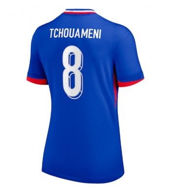 Frankrig Aurelien Tchouameni #8 Hjemmebanetrøje Dame EM 2024 Kort ærmer